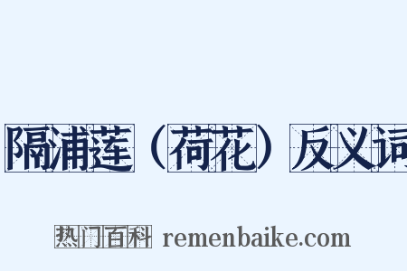 隔浦莲（荷花）反义词是什么意思的图片
